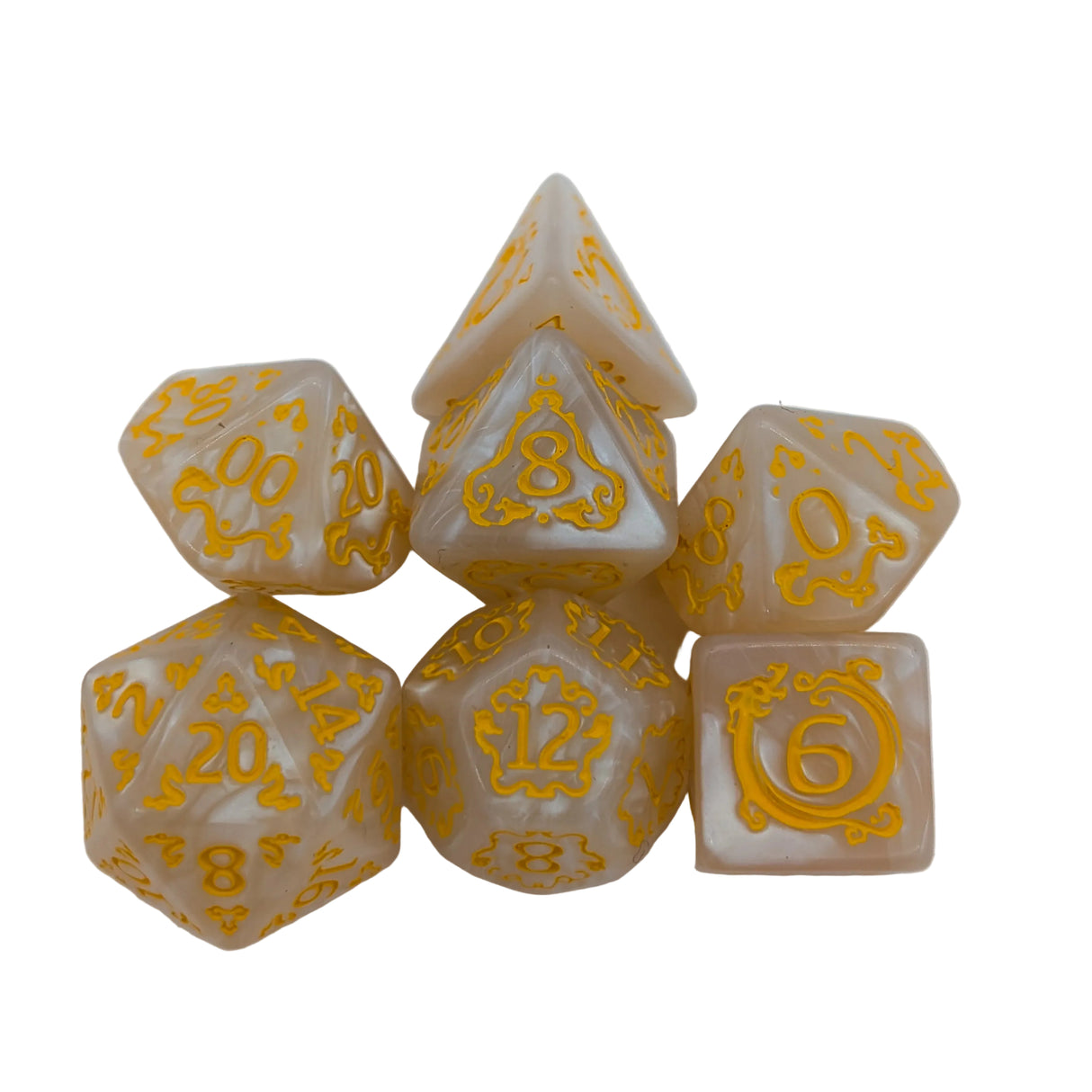 Dragon White Dice Set
