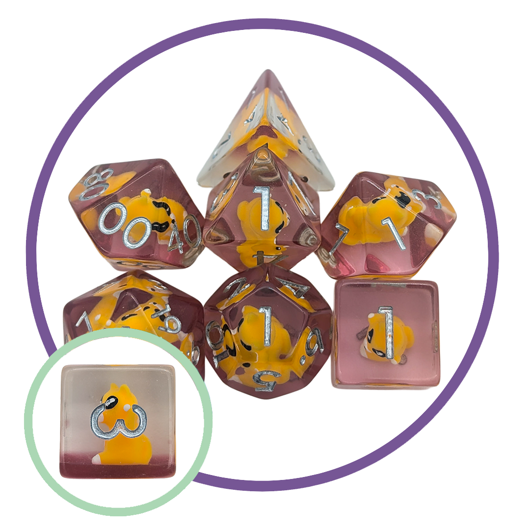 Cat Orange Inclusion Dice Set