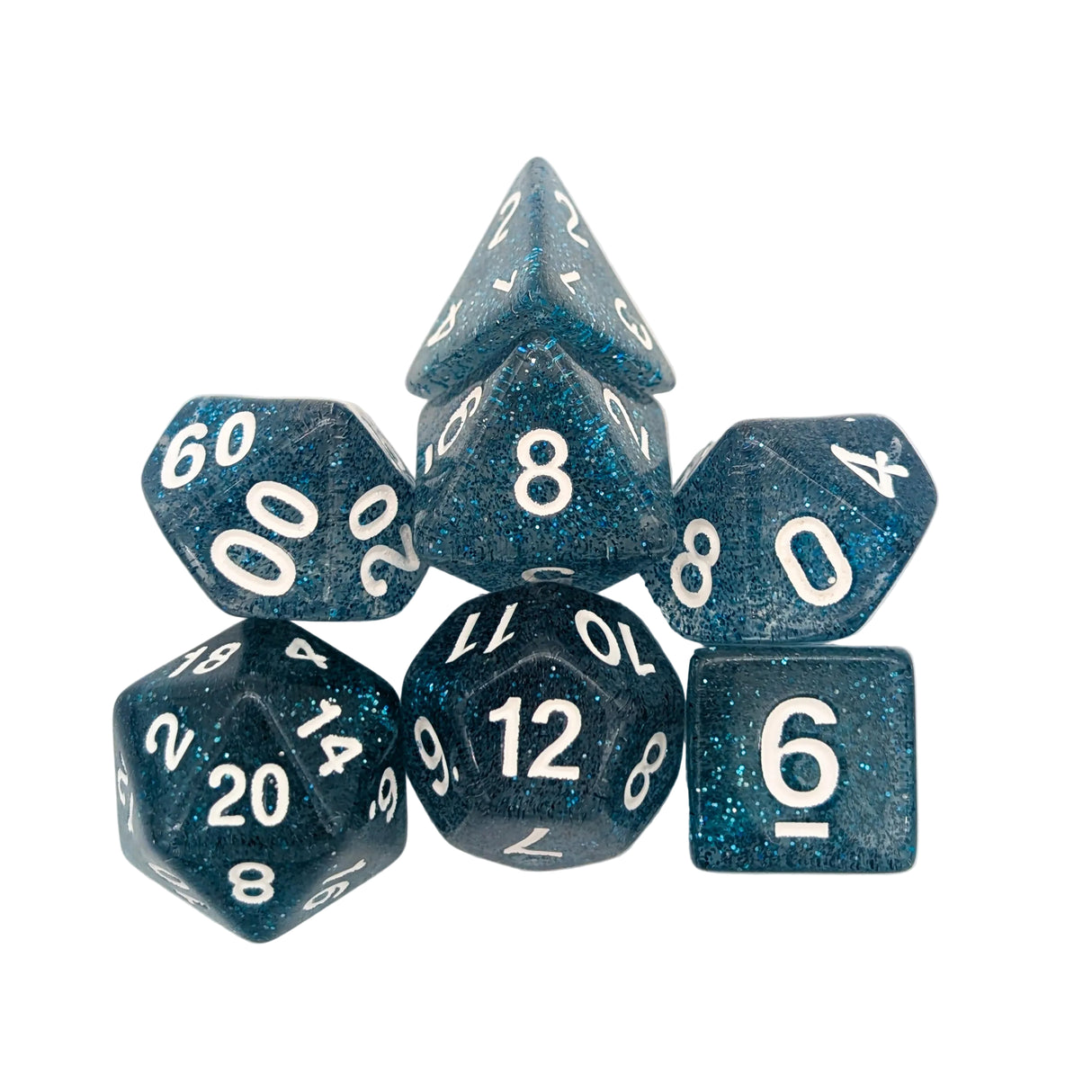 Glitter Navy Dice Set