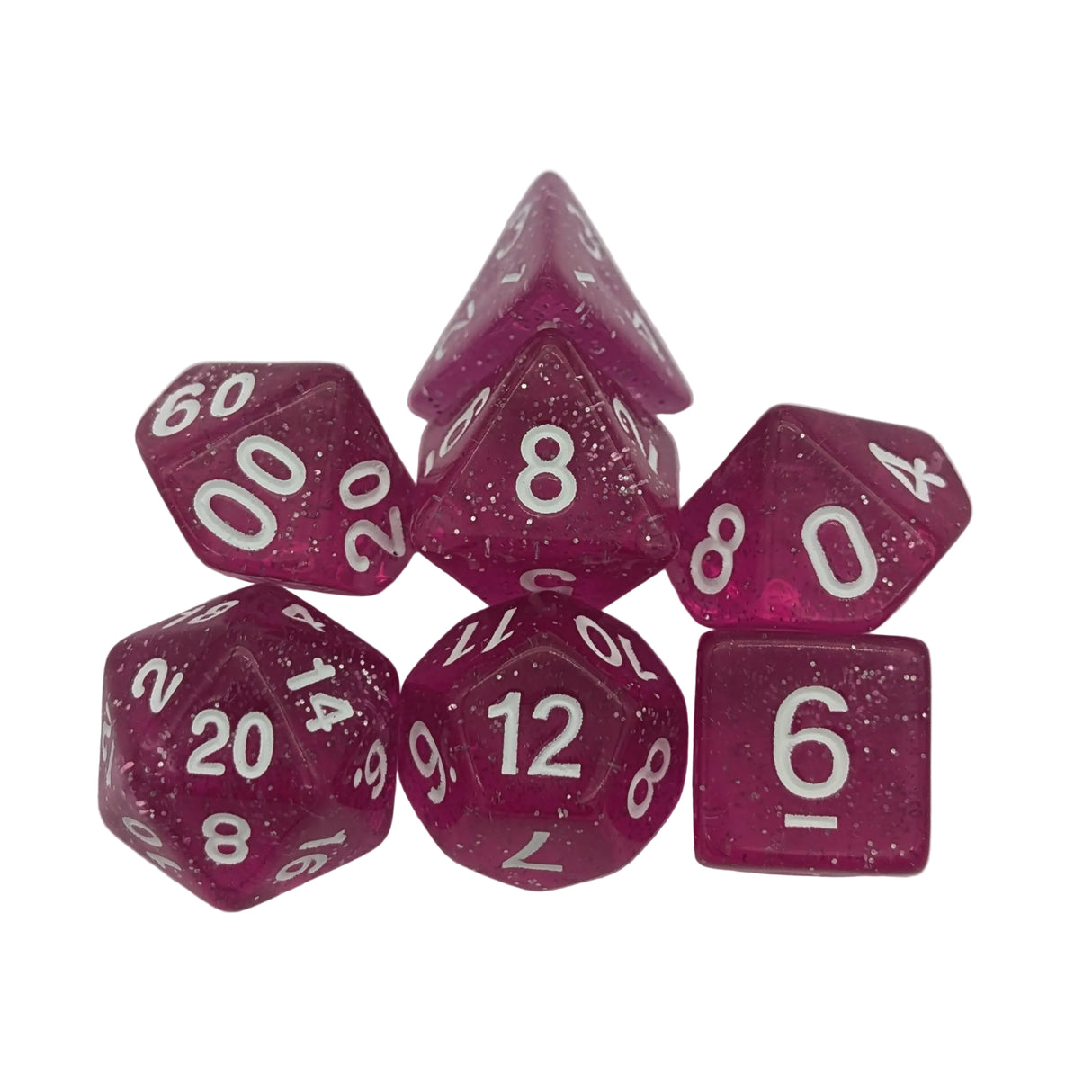 Glitter Pink Dice Set