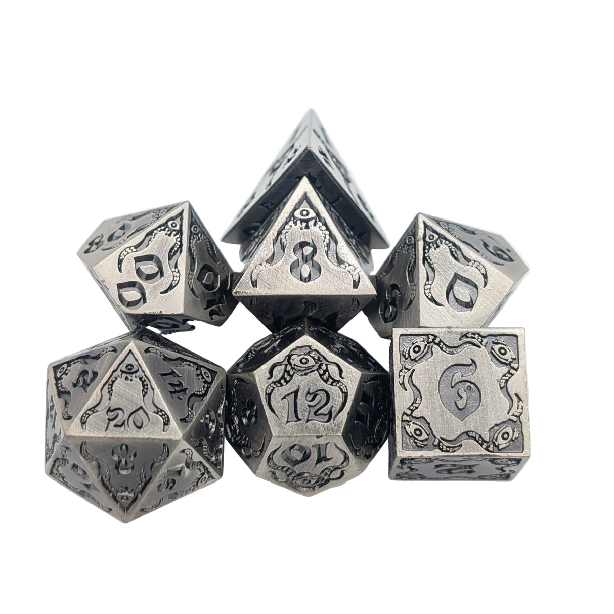 Eldritch Silver Metal Dice Set