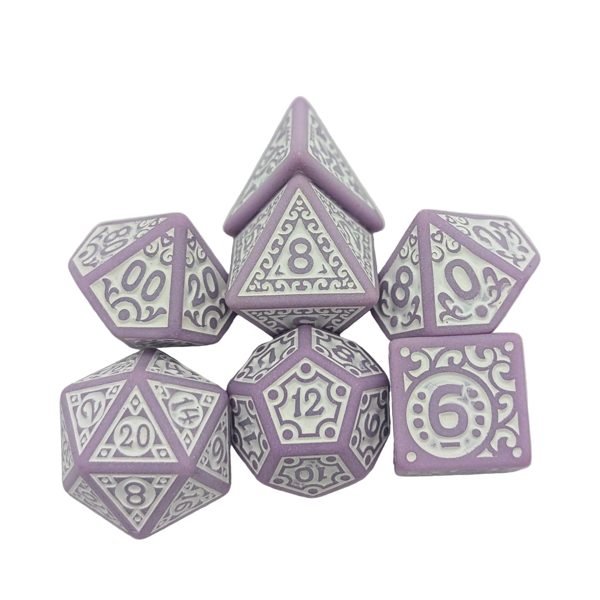 Ornate Lavender Dice Set