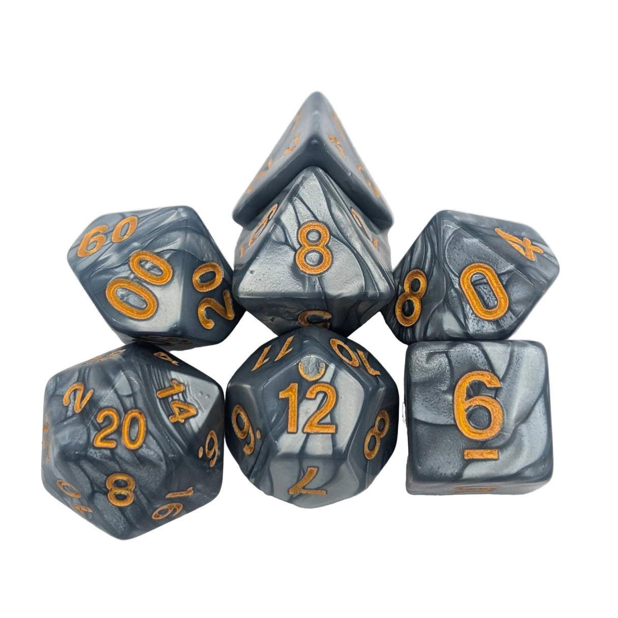 Pearl Silver Dice Set