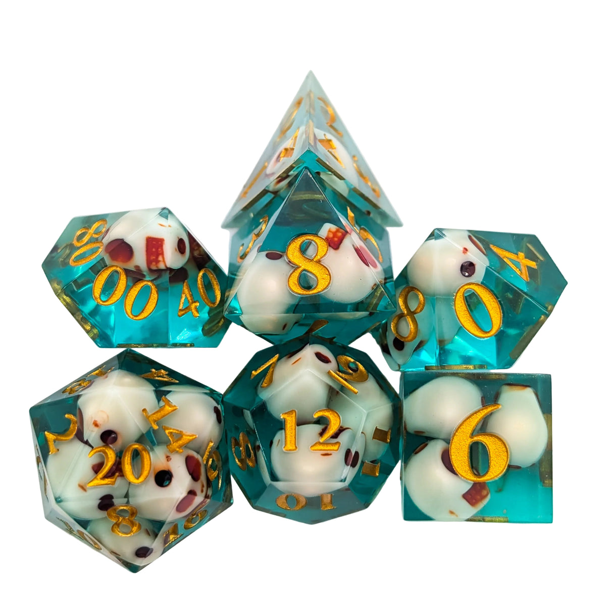 Skull Green Sharp Dice Set
