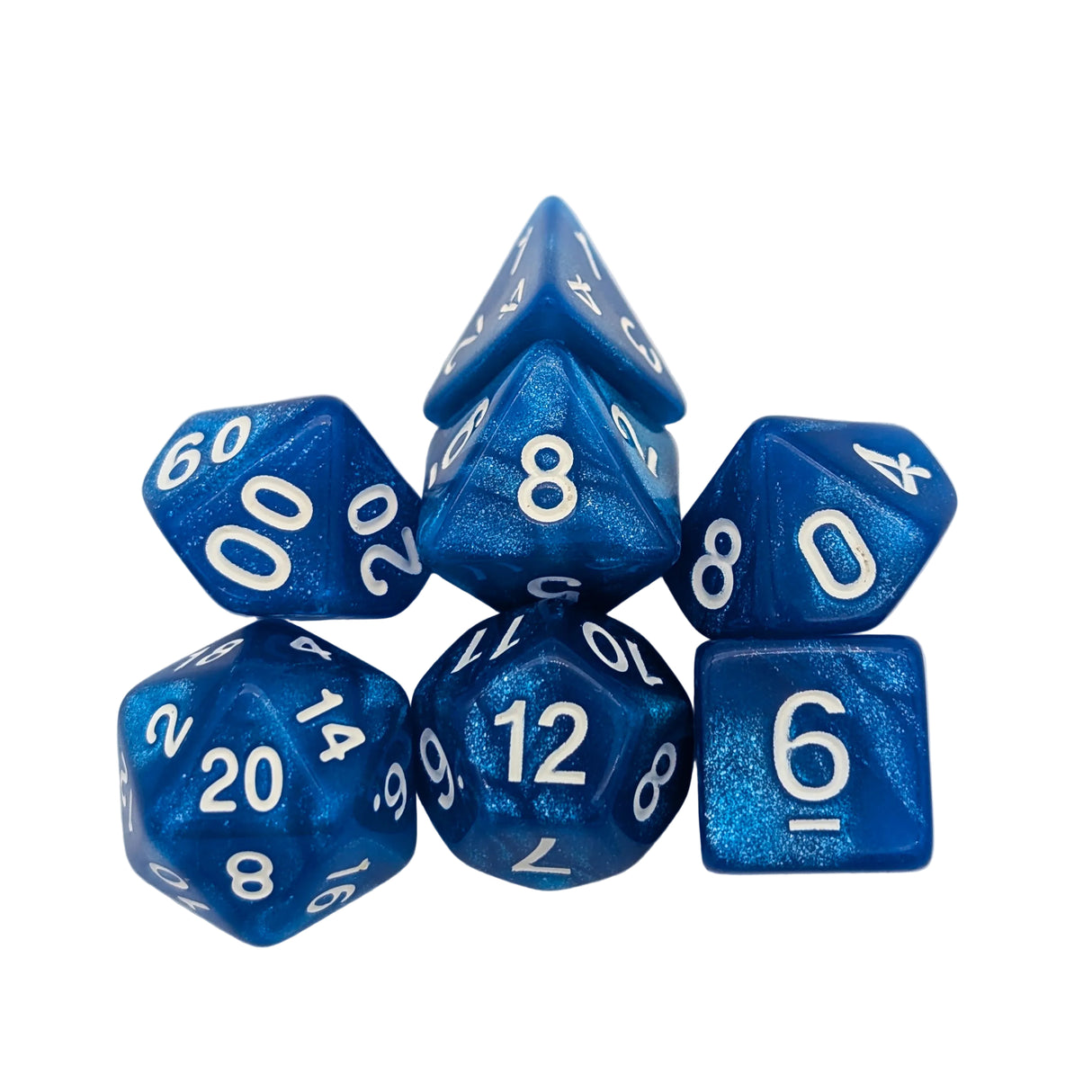 Shimmer Blue Dice Set