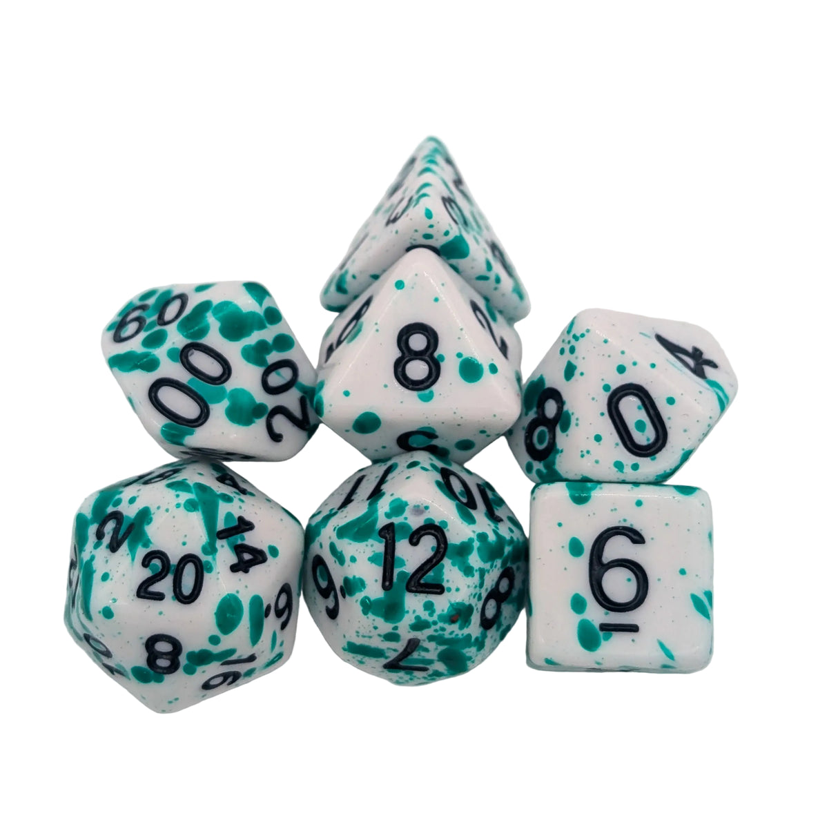 Splatter Green Dice Set