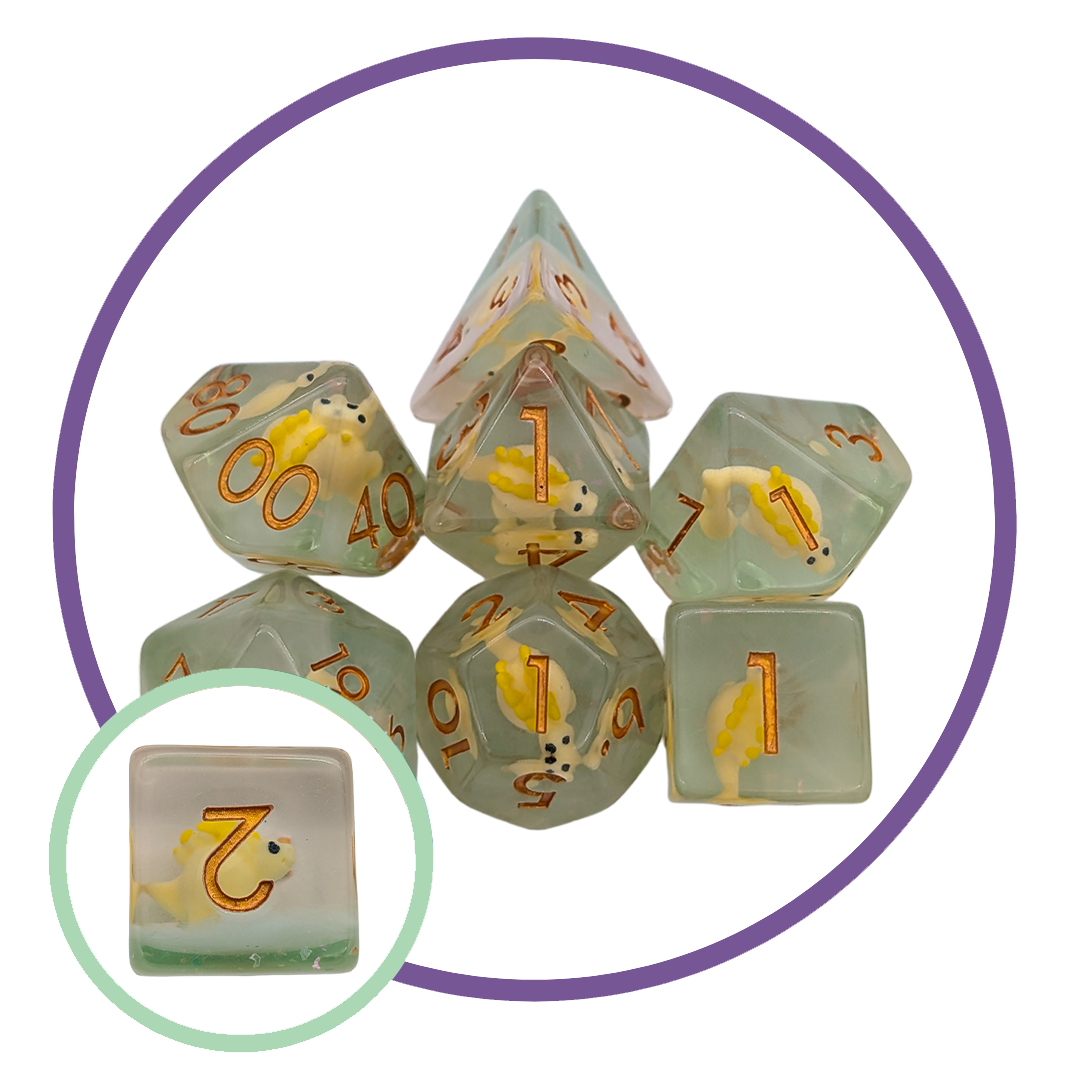 Stegosaurus Yellow Inclusion Dice Set