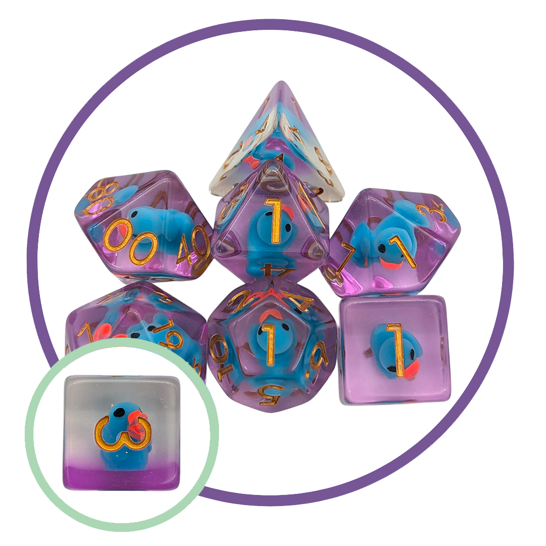 Ducks Blue Inclusion Dice Set