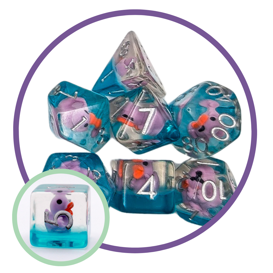 Ducks Purple Inclusion Dice Set