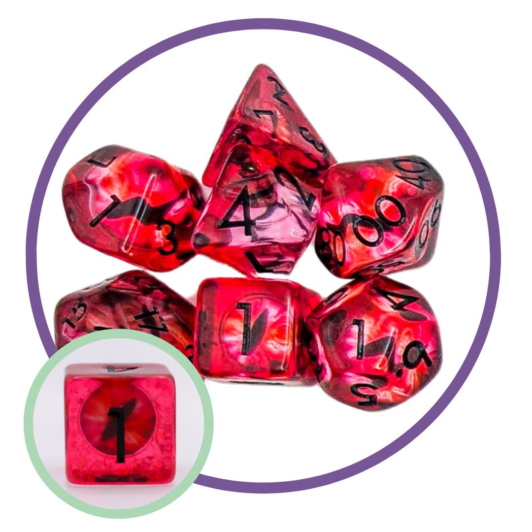 Dragon Eye Fire Inclusion Dice Set