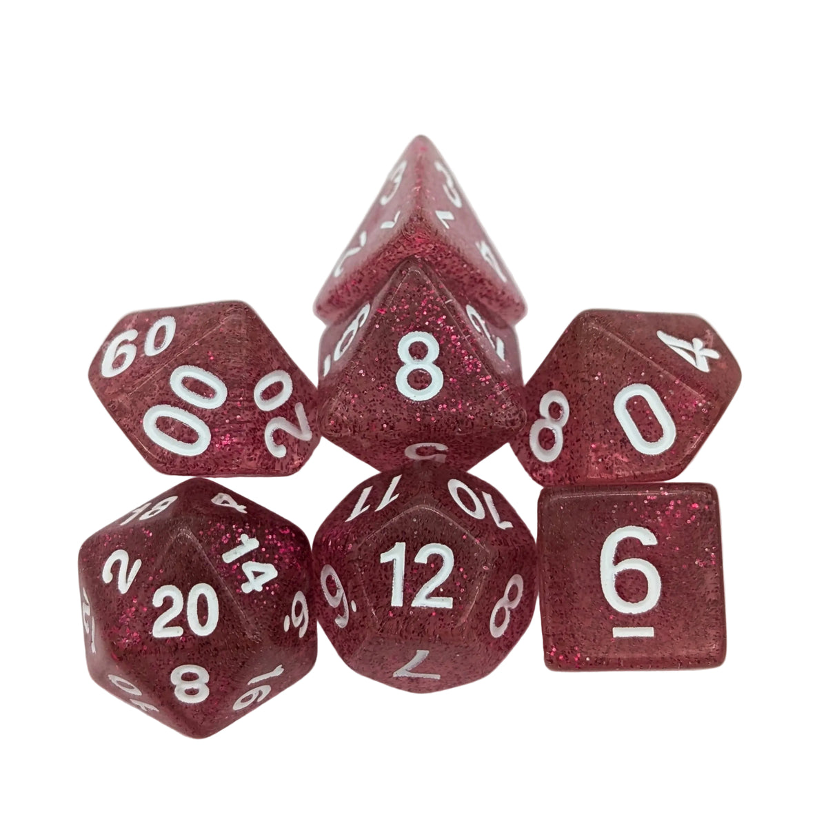 Glitter Orchid Dice Set