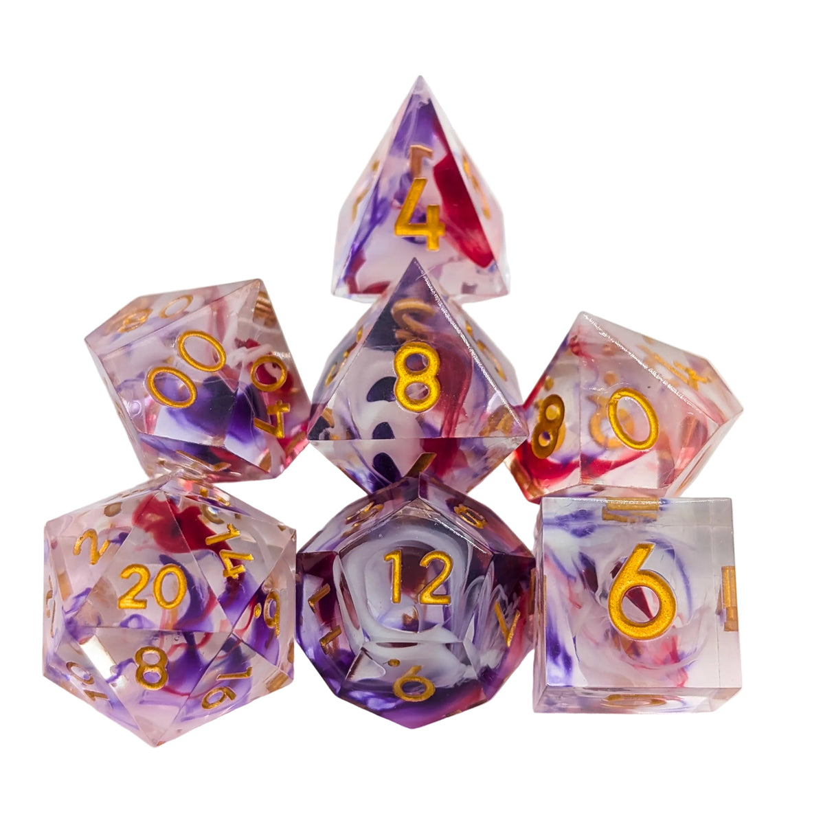 Art Pink and Purple Sharp Dice Set