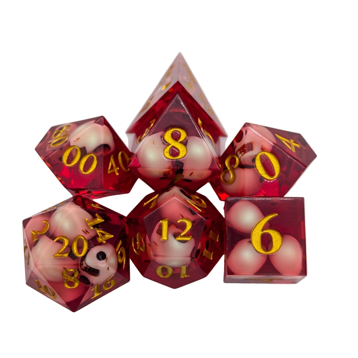 Skull Red Sharp Dice Set