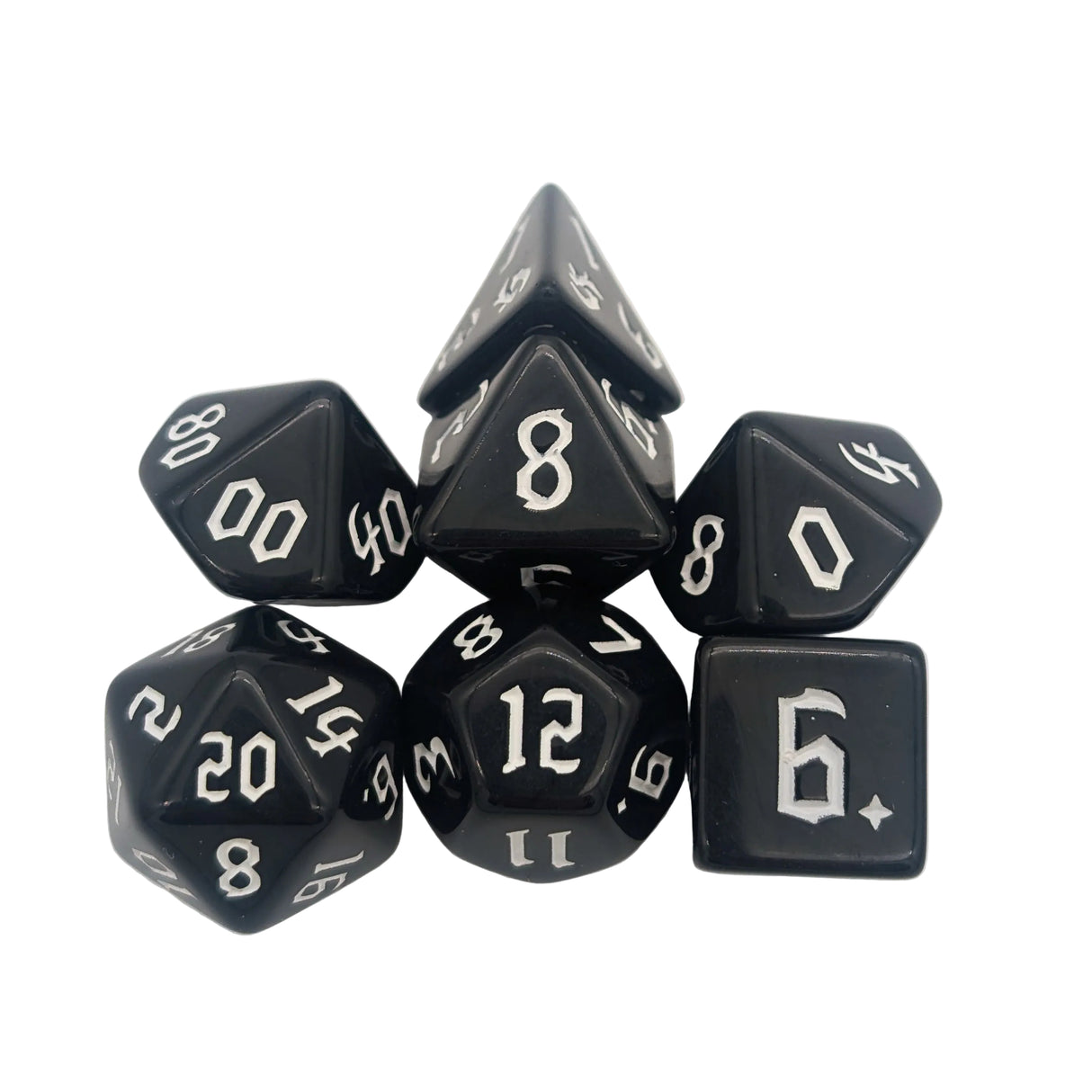 Witch White Acrylic Dice Set