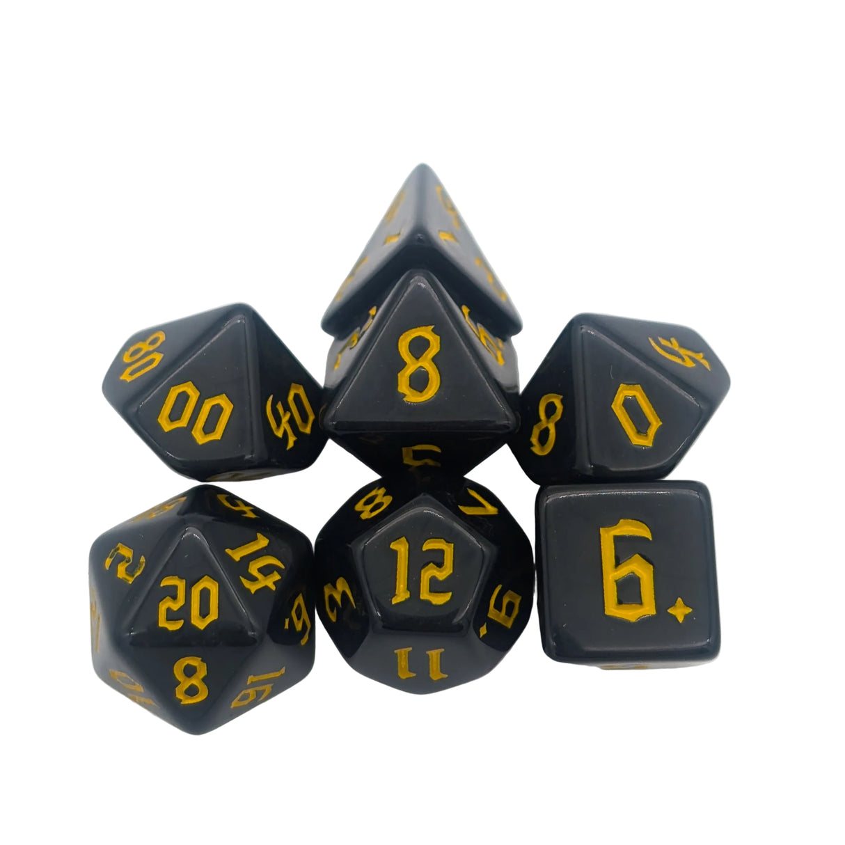 Witch Yellow Acrylic Dice Set
