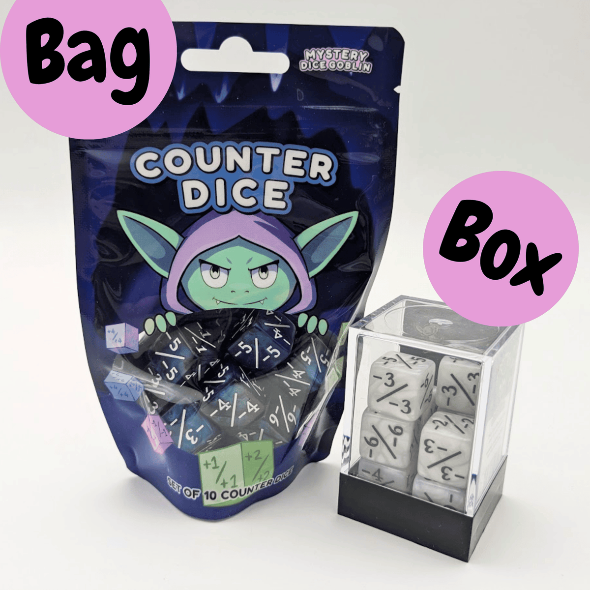 Assorted Counter Dice -/- (SINGLE SETS)