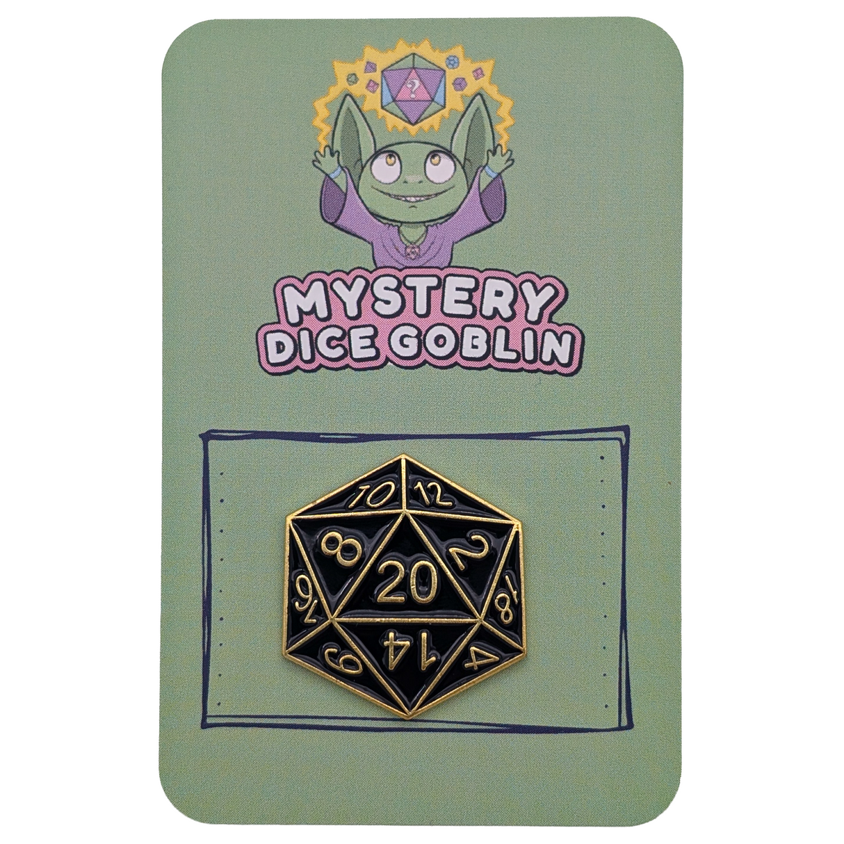 Black D20 RPG Pin